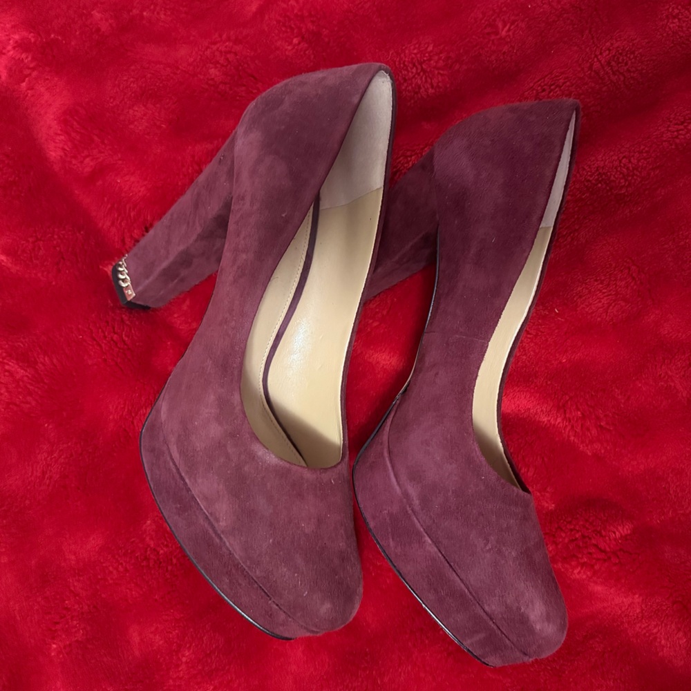 Elegant Suede Platform Heels - Purple Michael Kors Womens 9 1/2!! - Picture 10 of 10